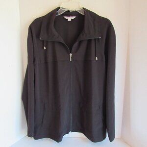 Breckenridge Woman Black Full Zip Lightweight Stand Up Collar Jacket Size 2X